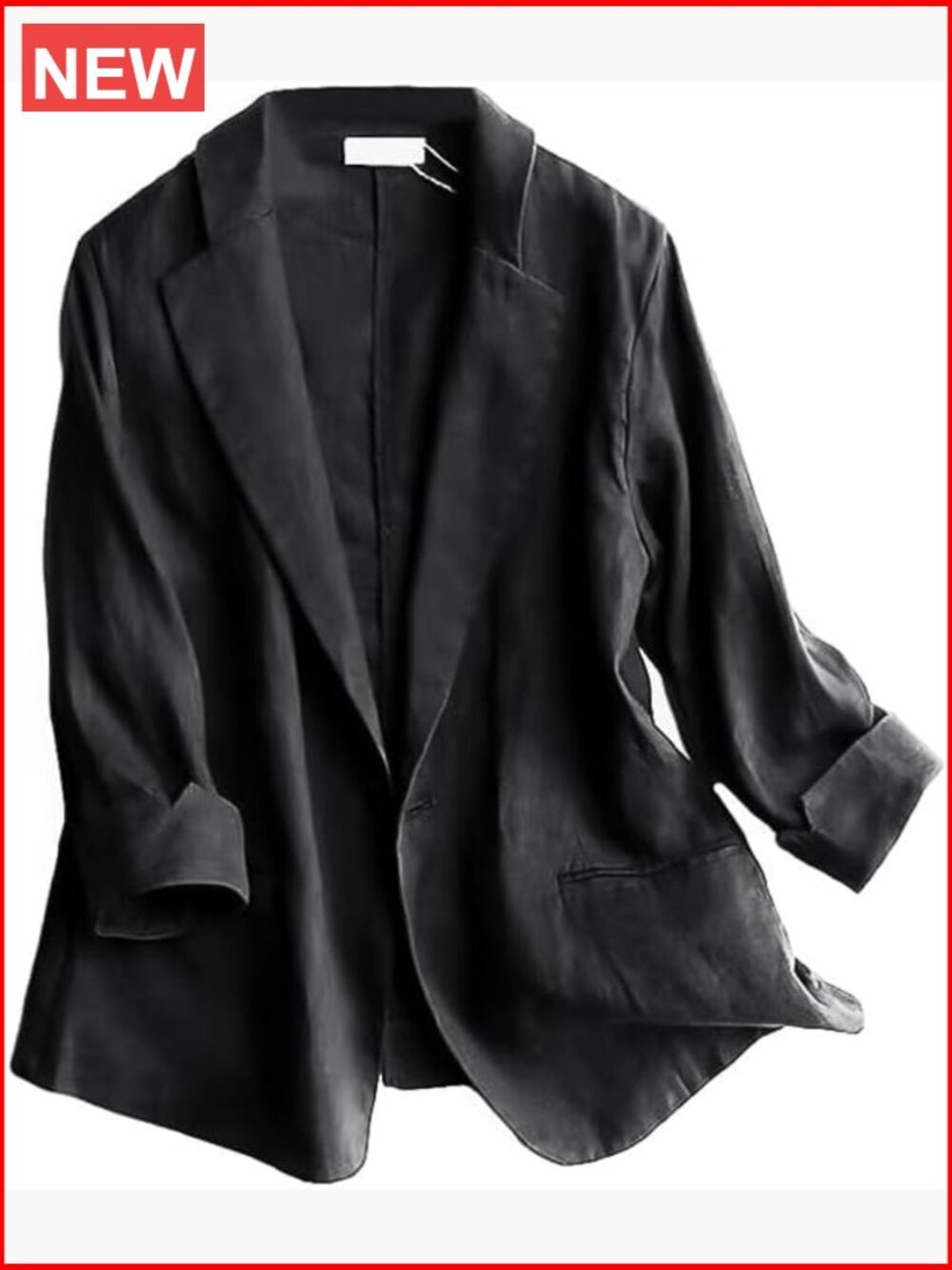 3/4 Sleeve Linen Blazer Women Lightweight Spring Summer Work Jacket